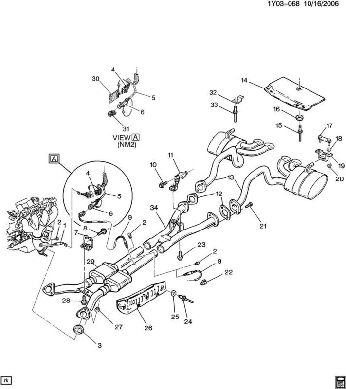 01-04 Corvette Rear Exhaust Right 88895973 - Contemporary Corvette